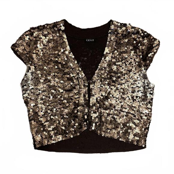 Vintage Sequin Gold Top - Picture 1 of 4